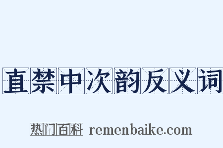 直禁中次韵反义词是什么意思的图片